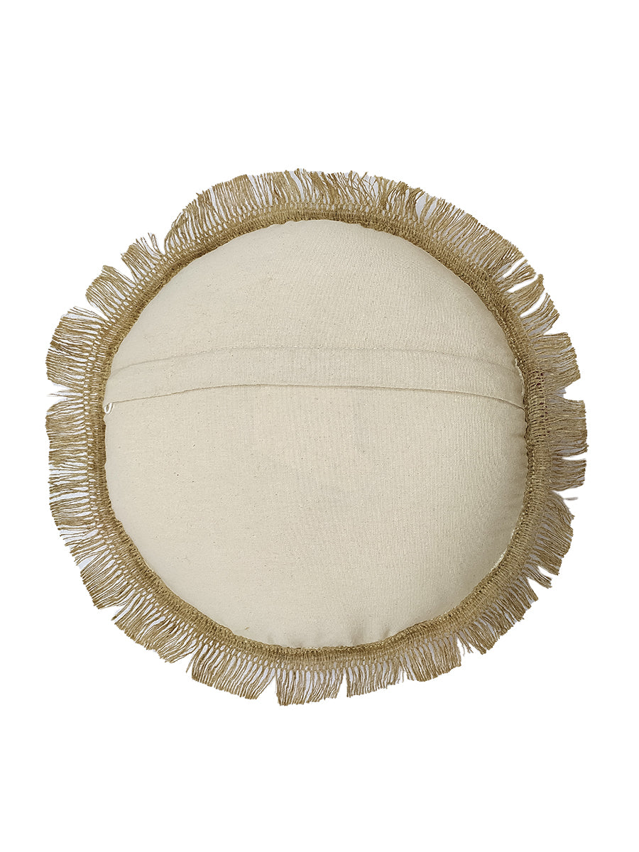 Crafted from natural jute fiber, our round cushion offers durability and resilience for long-lasting use