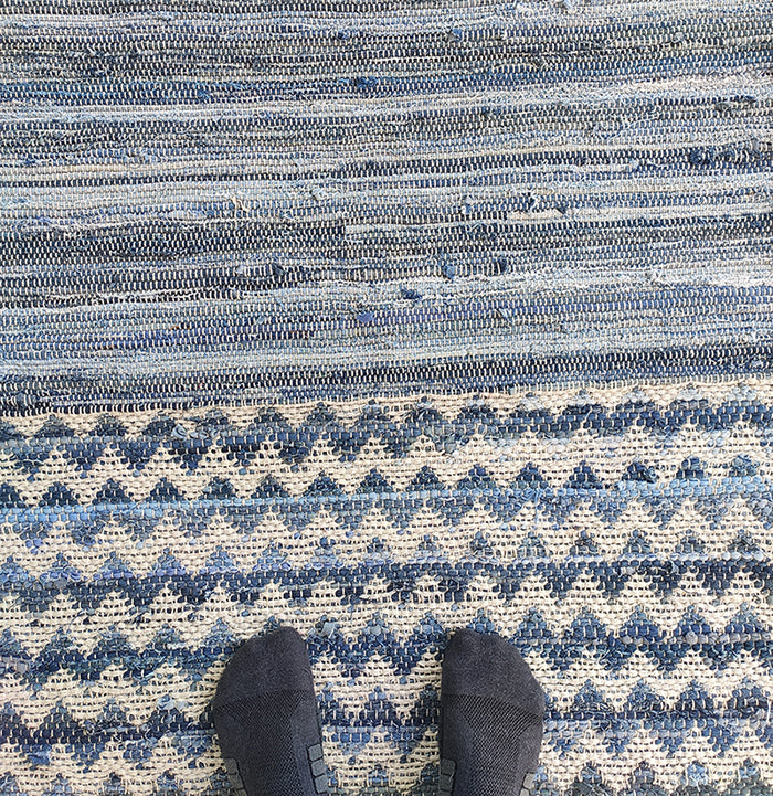 Add a Touch of Charm to Your Home Decor with Our Blue Denim & Cotton Rug