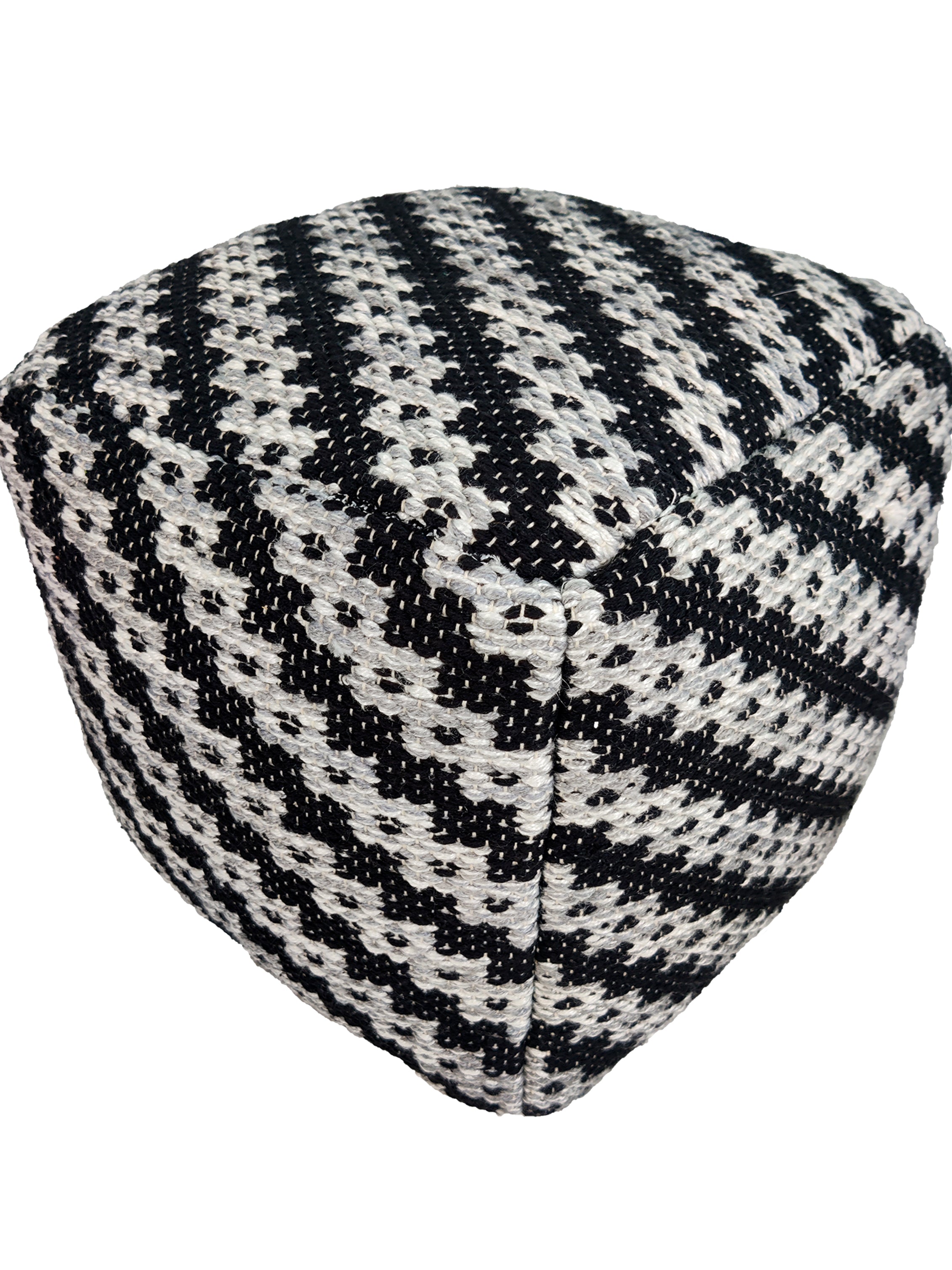 Black And Grey Polyester Pouf PF-113