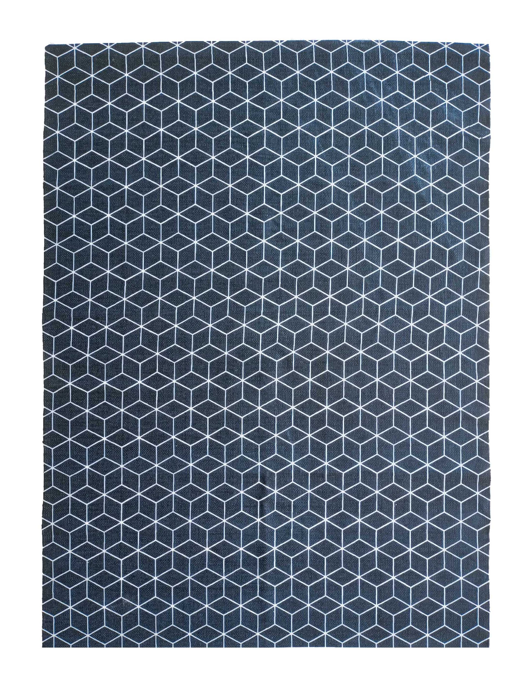 Enhance your living space with our Geometry Pattern Printed Durry in Blue Color, adding warmth and coziness to any room