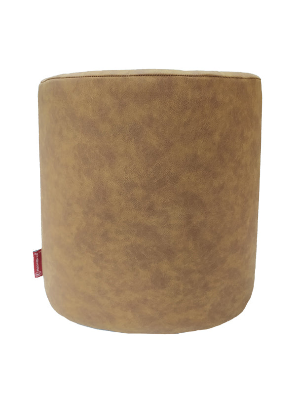 Leather Cylinderical Pouf