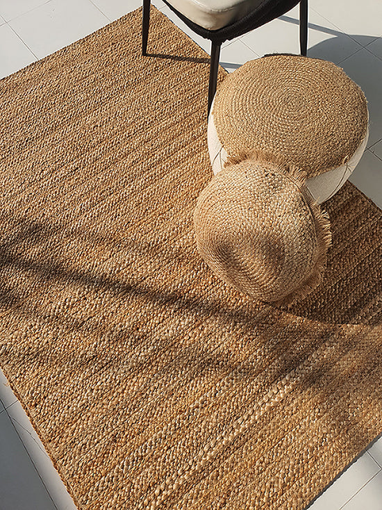 Braided Jute Natural Color Handmade Rug - BR 021