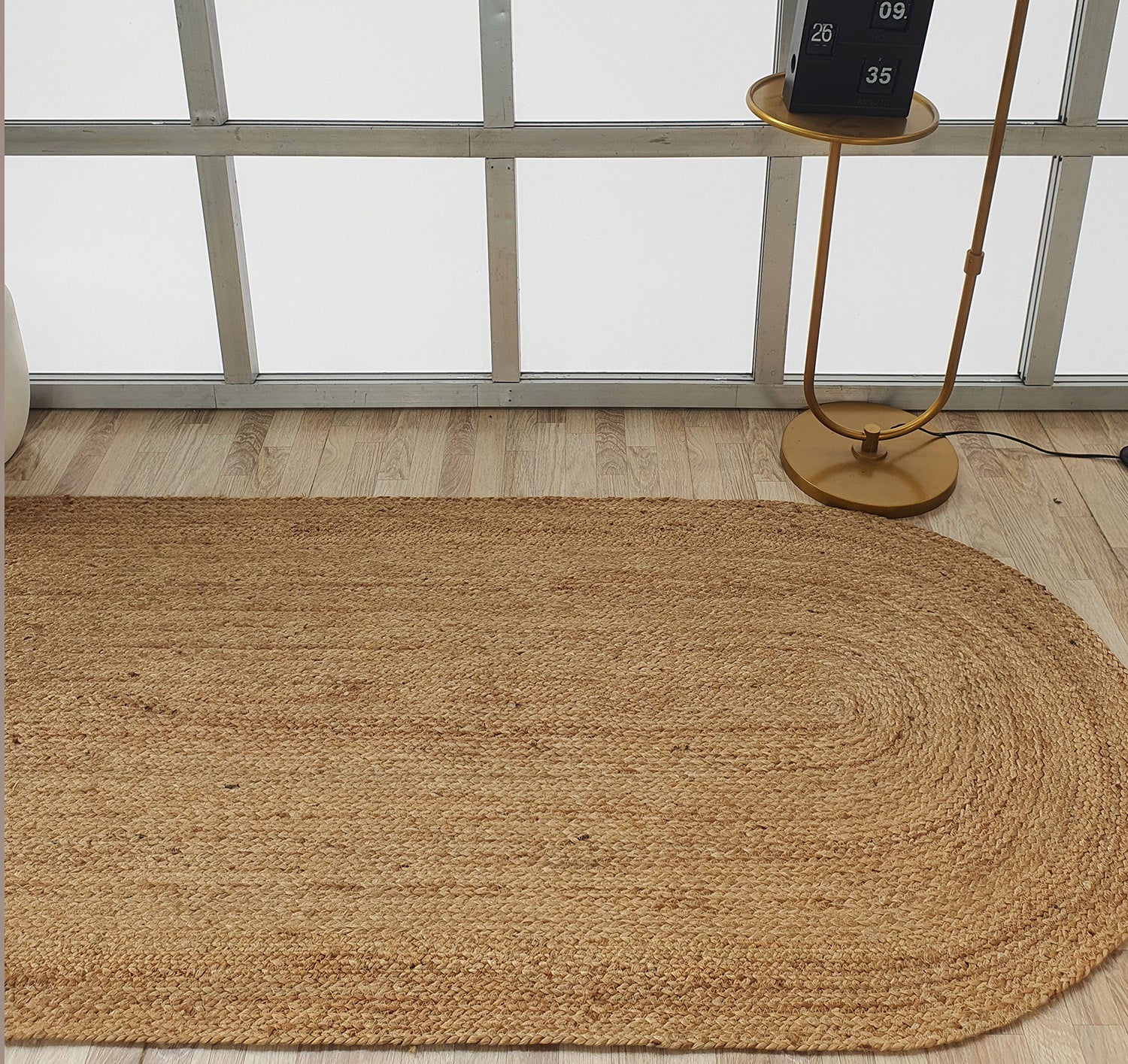 Handmade Natural Color Oval Shape Braided Rug - BR 036