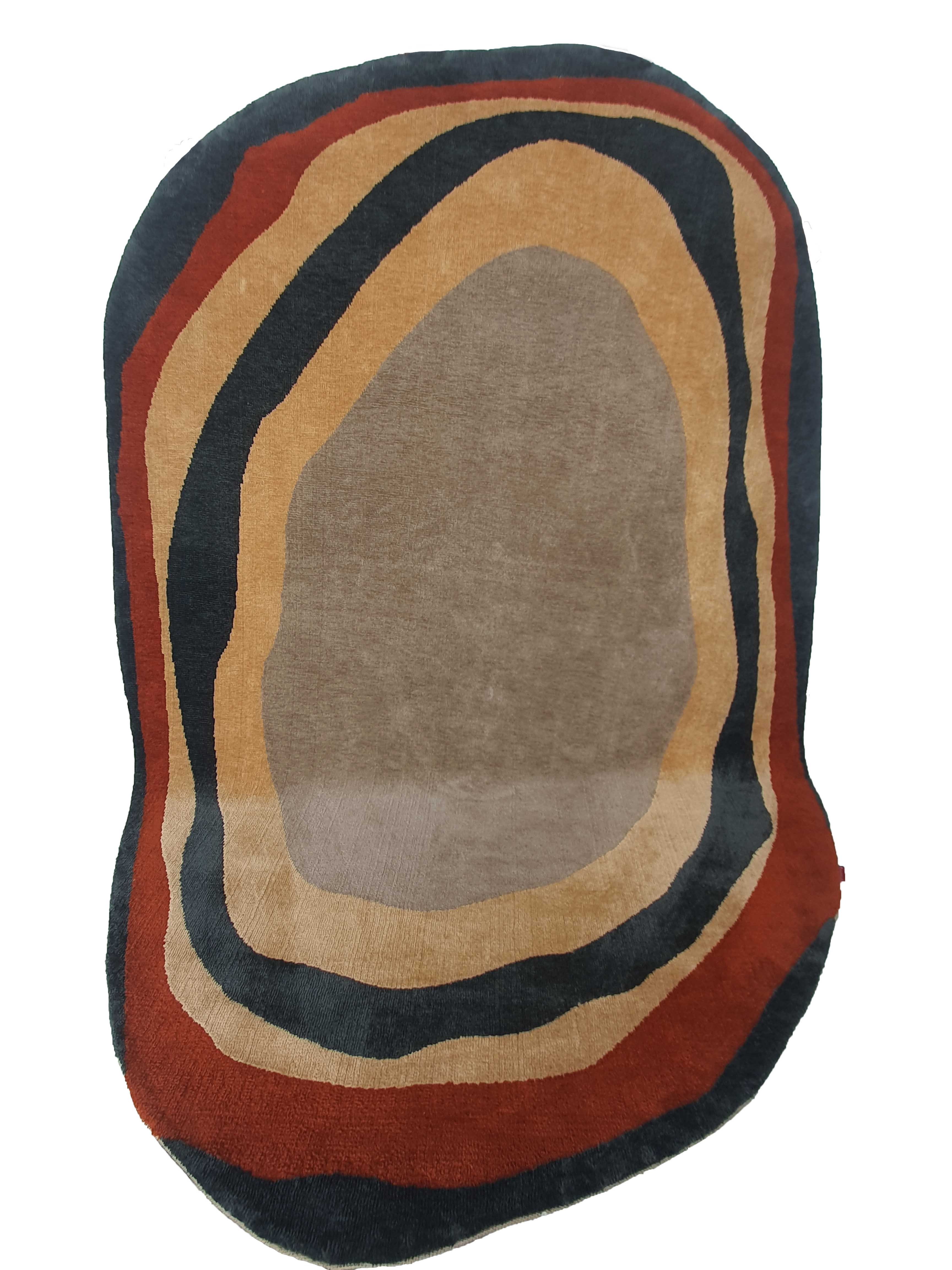 Oval Shaped Multi-Color Rug – Unique Vintage Appeal with Vibrant Colors and Washable, Durable Weave on a White Background