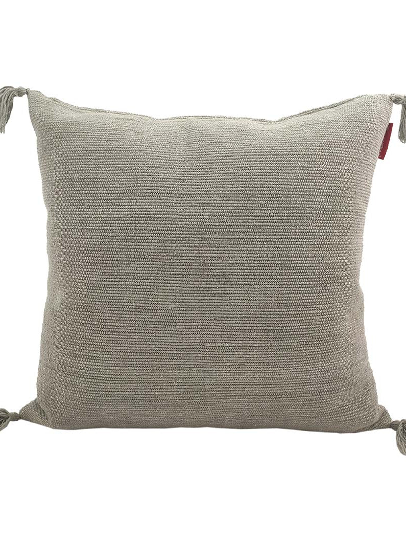 Cotton & Polyester Natural & White Color Cushion With Filler CS-156