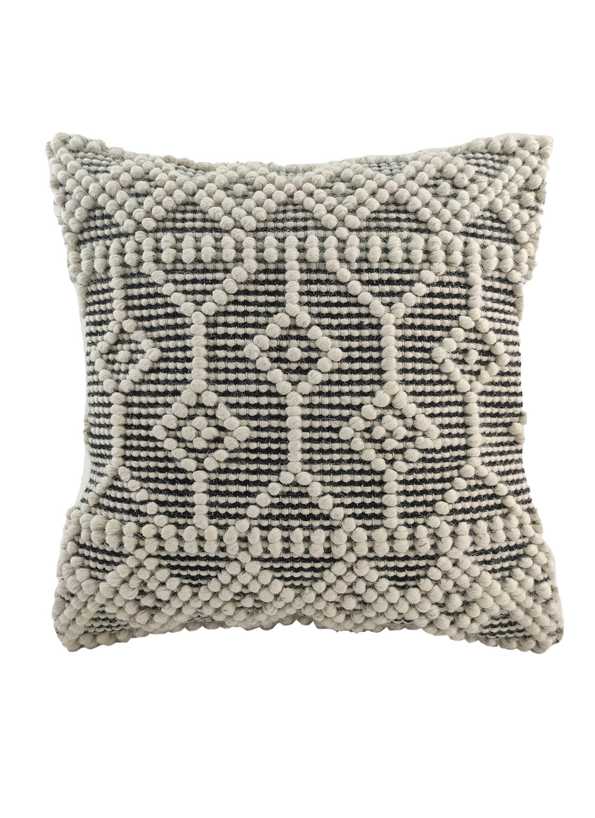 Introducing our Wool & Cotton Cushion With Filler in Natural & Black Color, the perfect blend of comfort and style