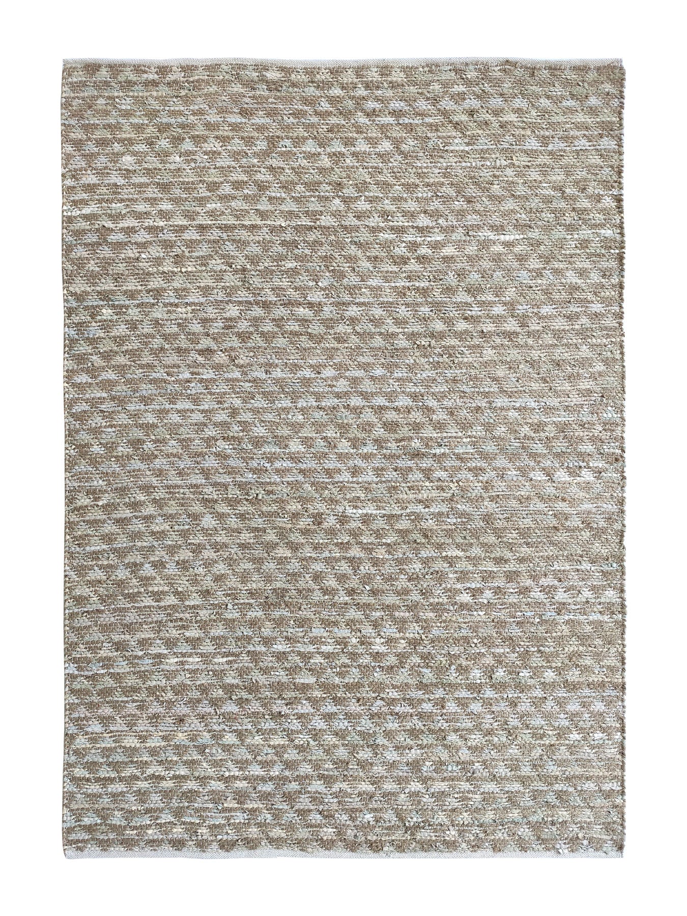 Exquisitely crafted multi-color floor rug featuring jute and leather materials