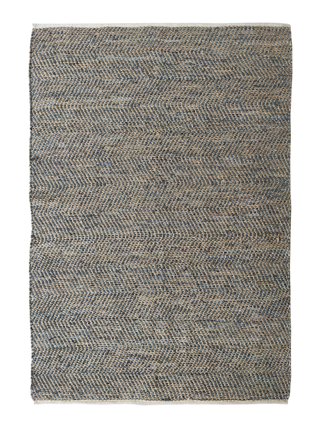 Handwoven jute and leather rectangle rug, a unique addition to any living space