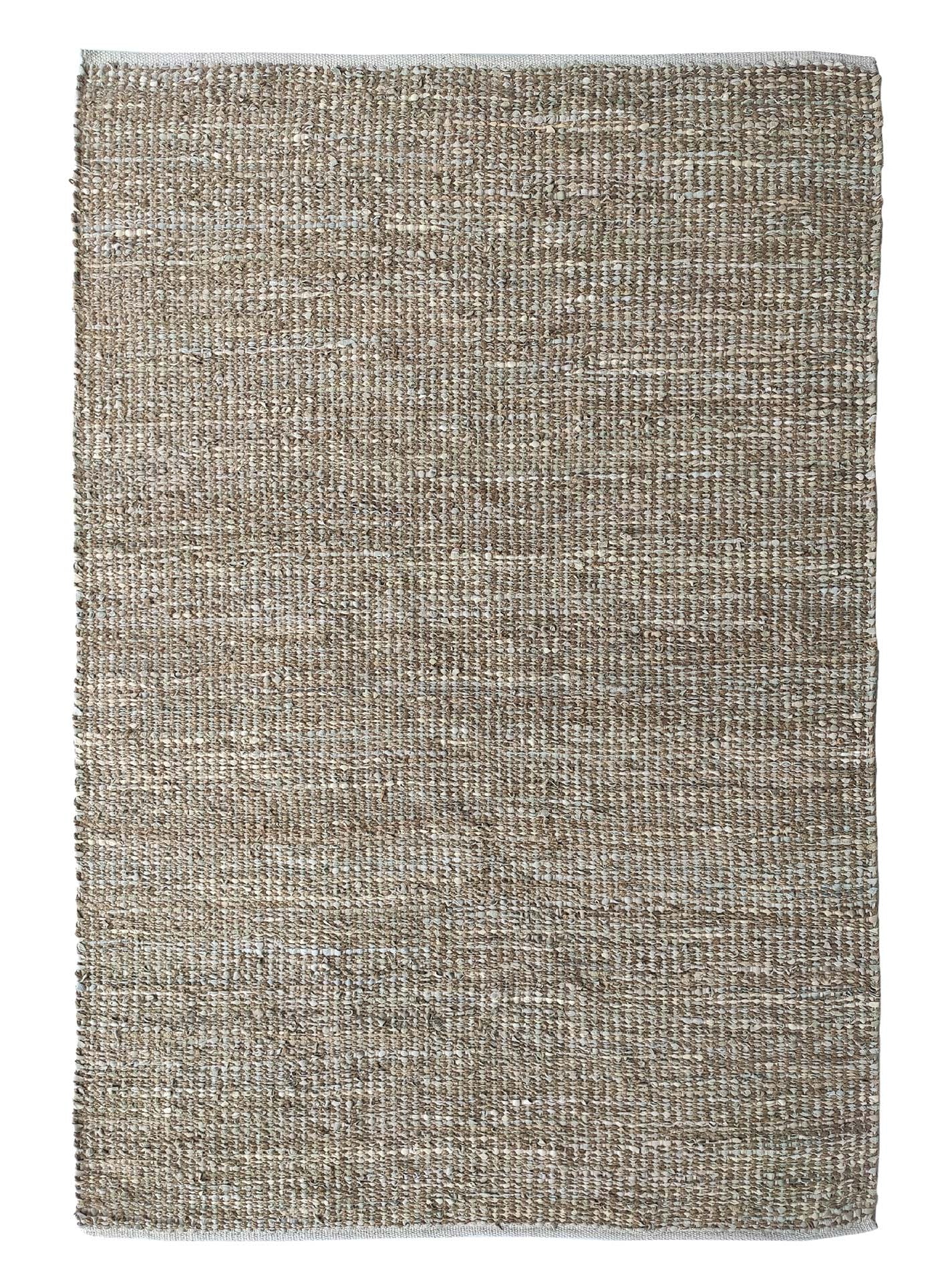 Artisanal Elegance: Hand-Woven Jute and Leather Rug Adds Character to Your Space