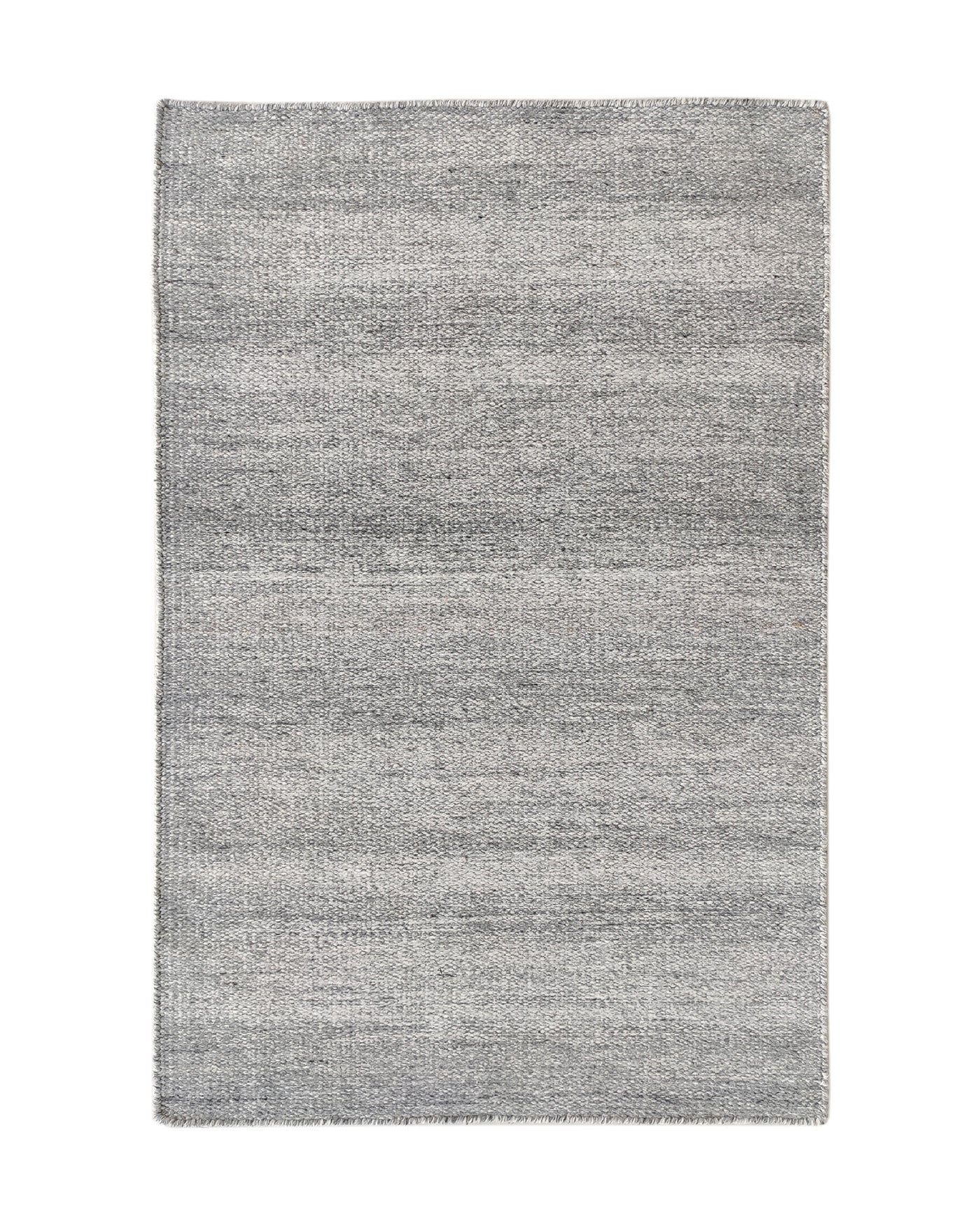 Dark light grey polyester woven rug, adding a classic touch to any space