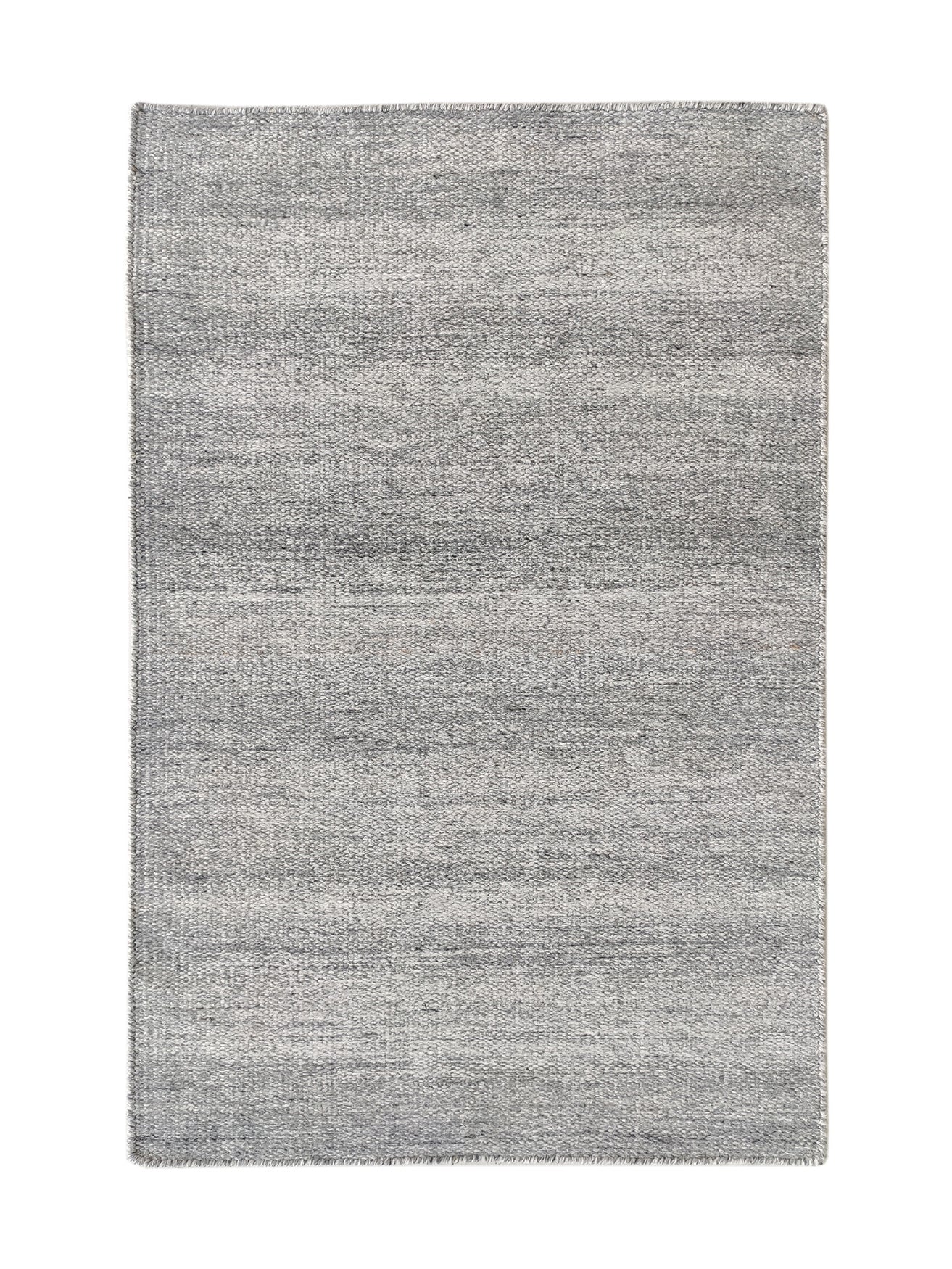 Dark light grey polyester woven rug, adding a classic touch to any space