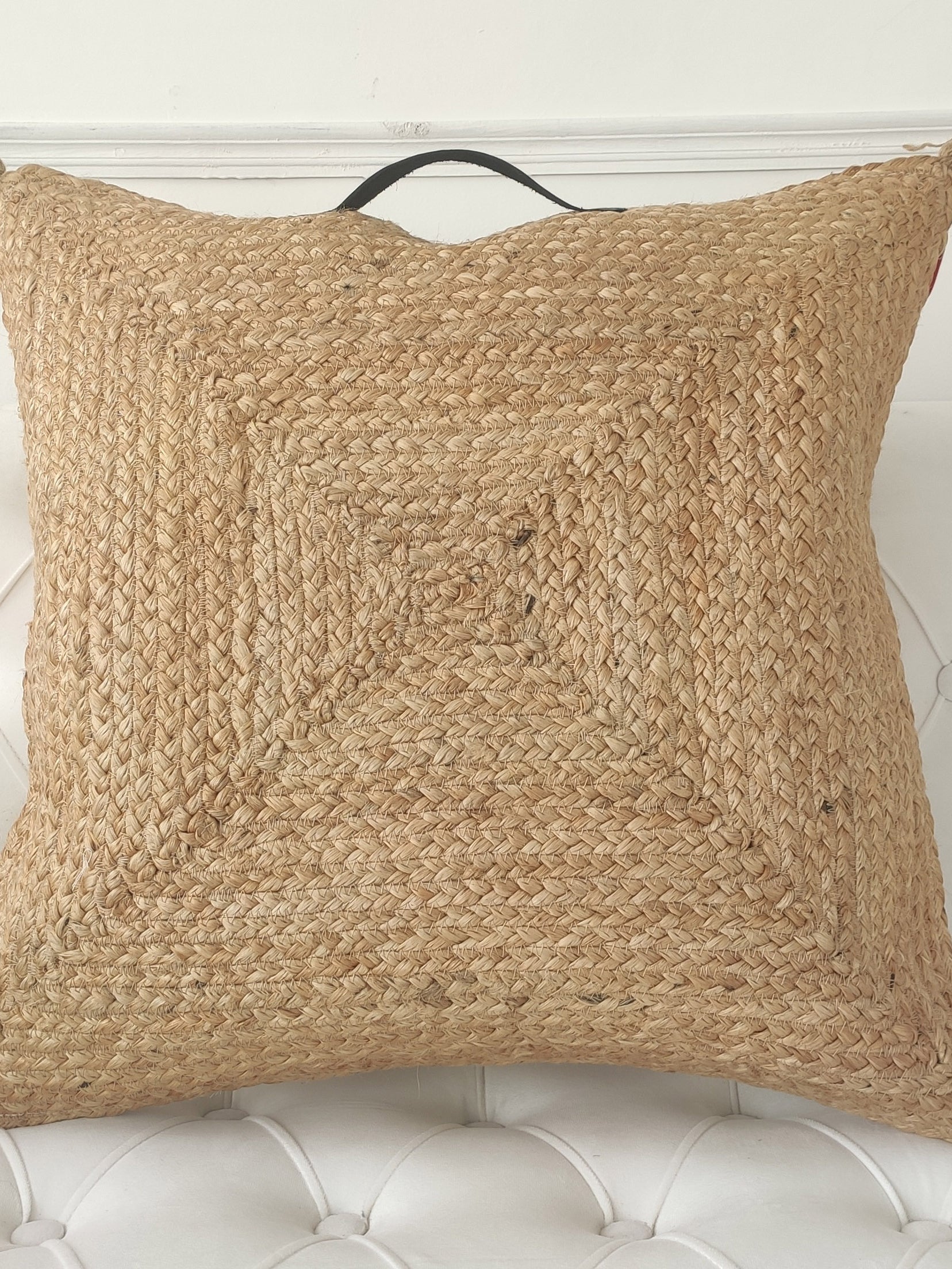 Jute Cotton Cushion With Tassel And Handle CS-195