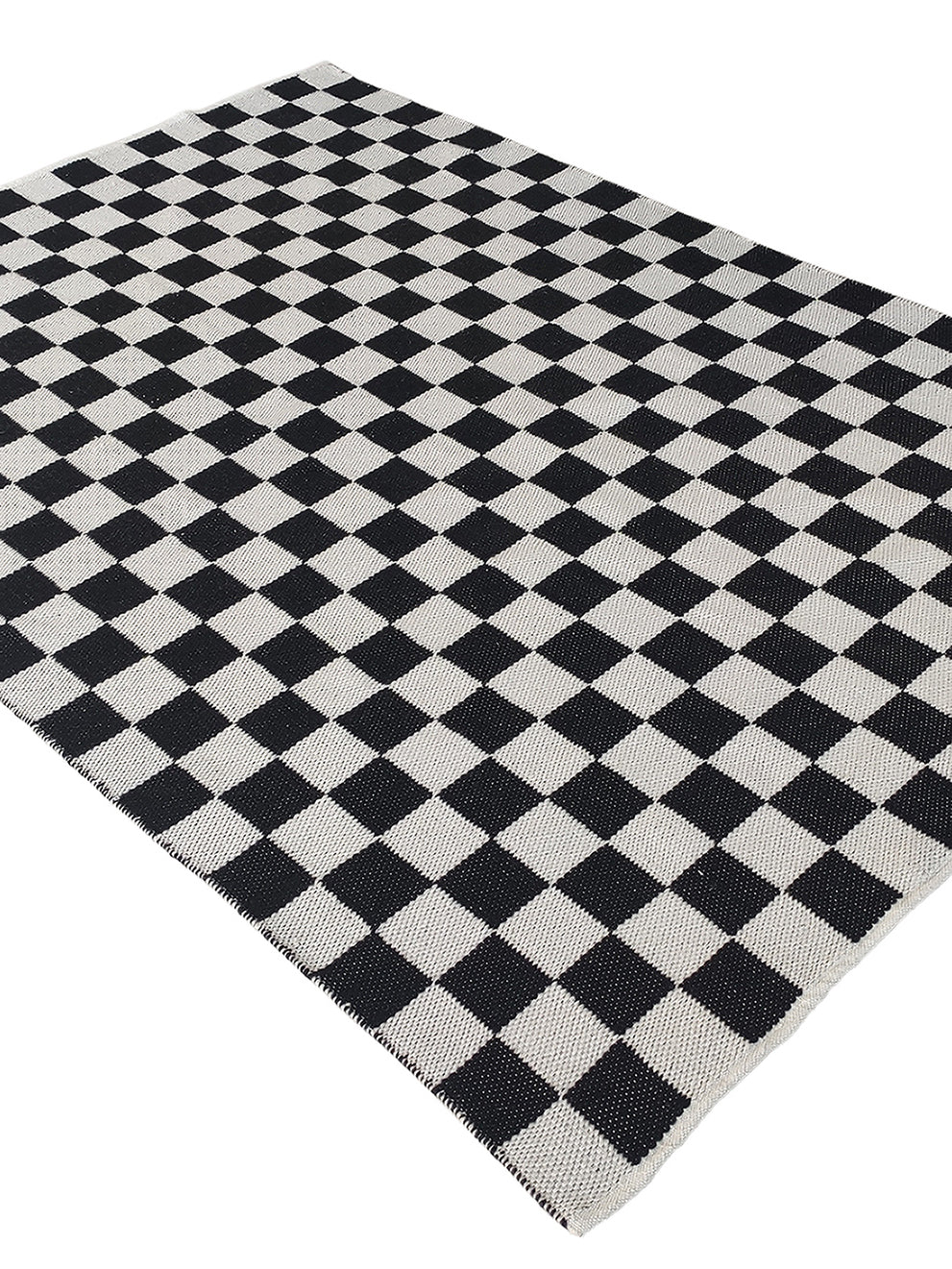 Contemporary Black & White Polyester Woven Rug - Elevate Your Home Decor