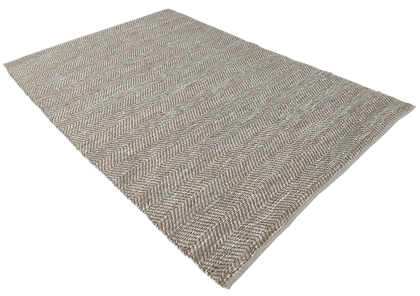 Multicolored Leather and Jute Woven Rug - Add Warmth and Texture to Any Room