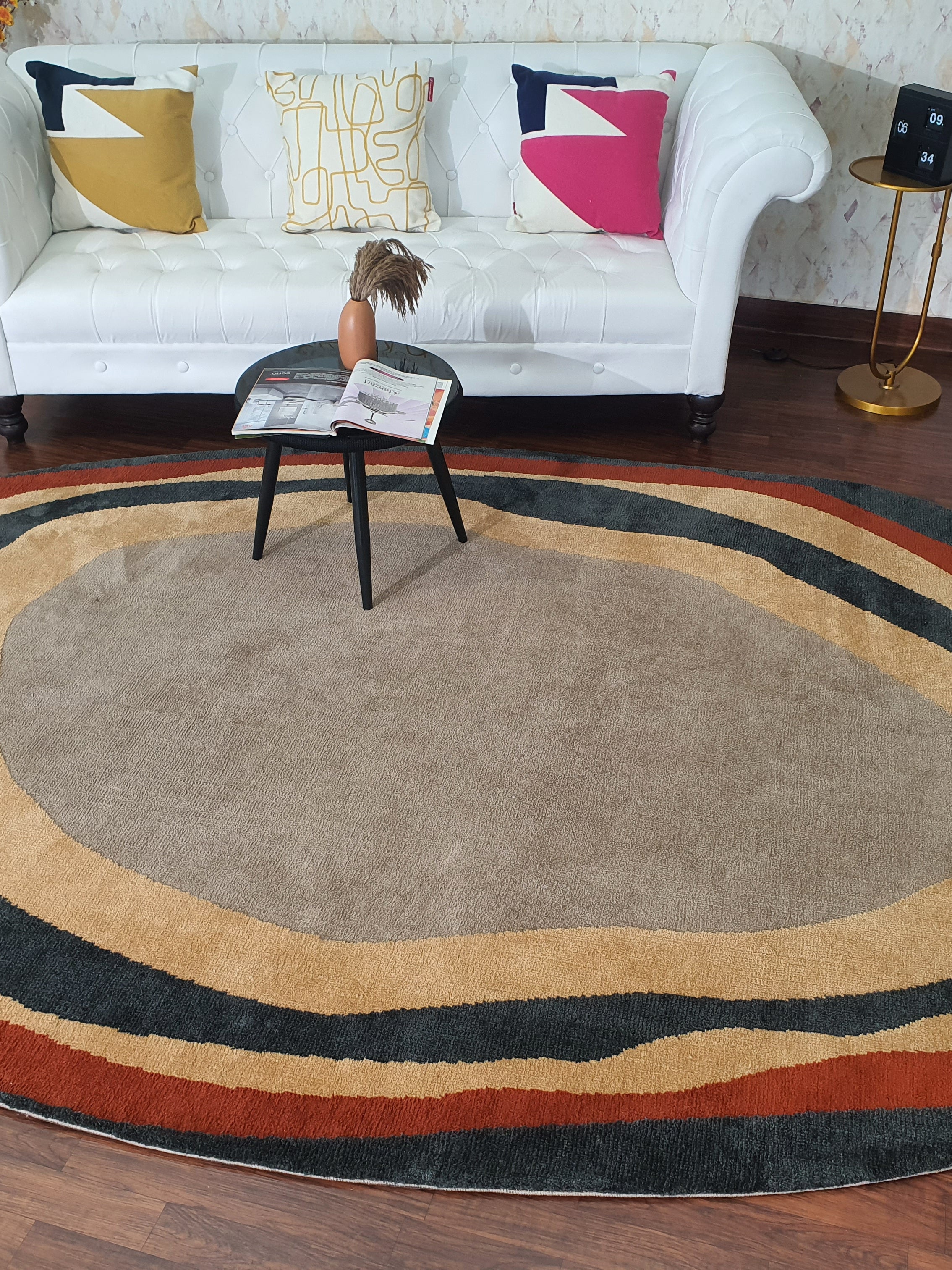 Oval Shaped Multi-Color Rug – Perfect for Living, Bedroom, Drawing, and Guest Rooms