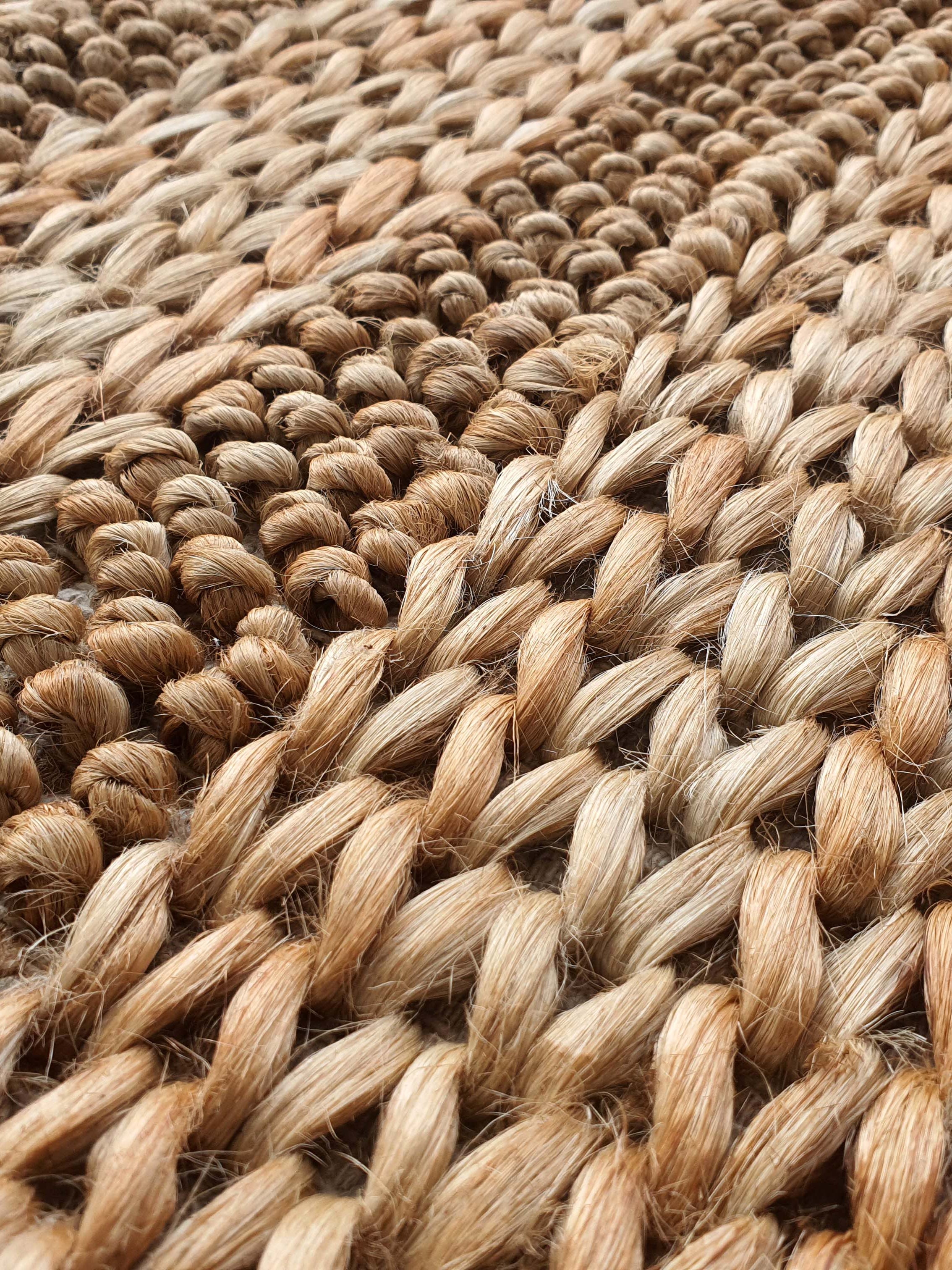 Handcrafted Jute & Cotton Area Rug - Elevate Your Home Decor Naturally