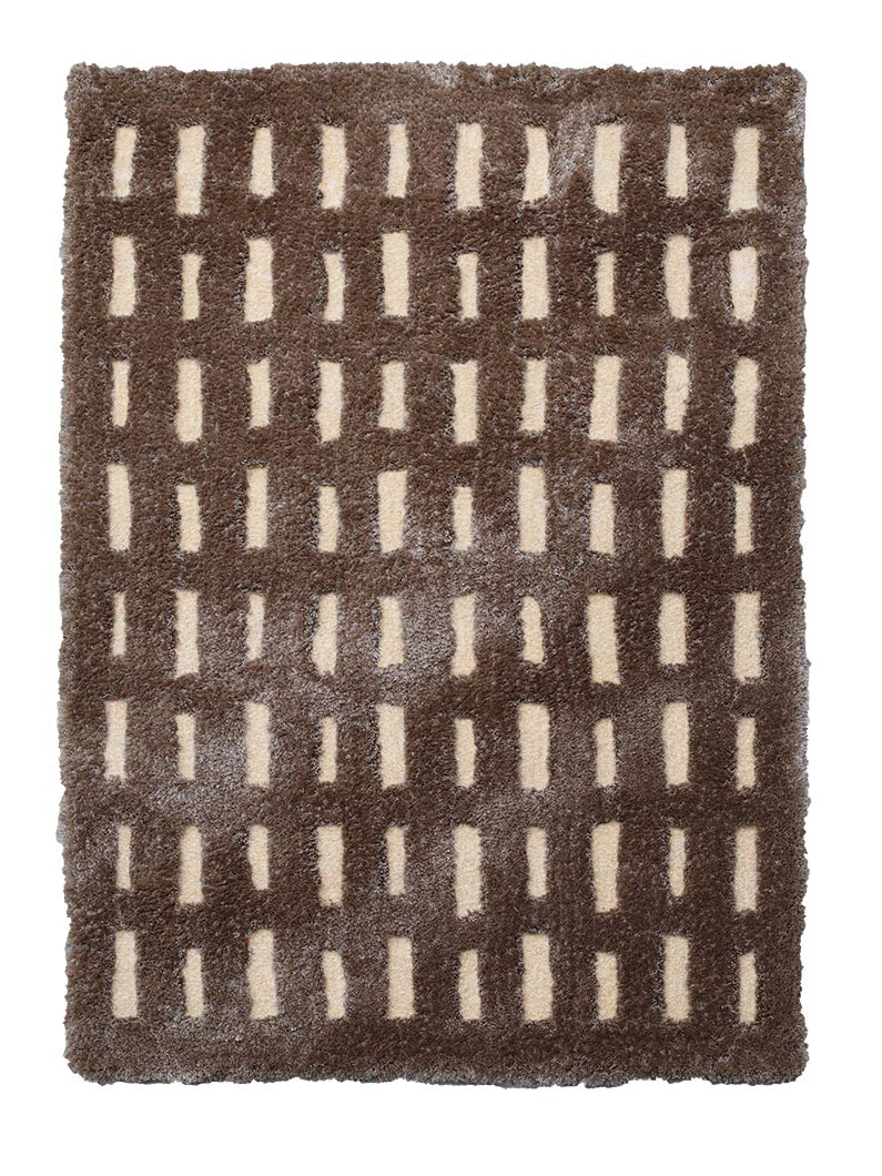 Handmade soft and comfort shaggy rug SG-015 Brown & Beige color Rectangle area rug