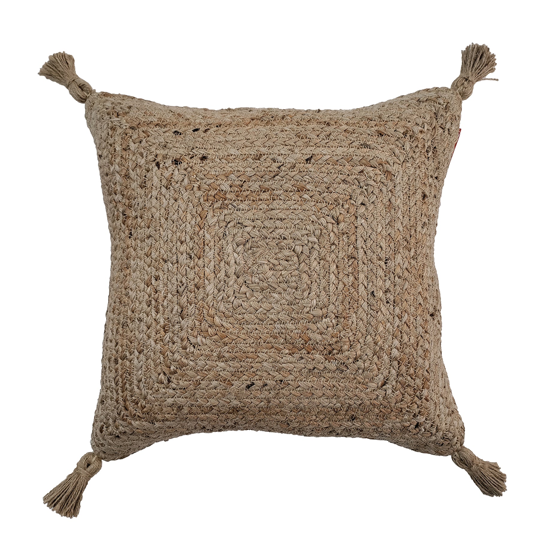Introducing our Jute Cotton Cushion With Tassel, the perfect blend of comfort and style for any space