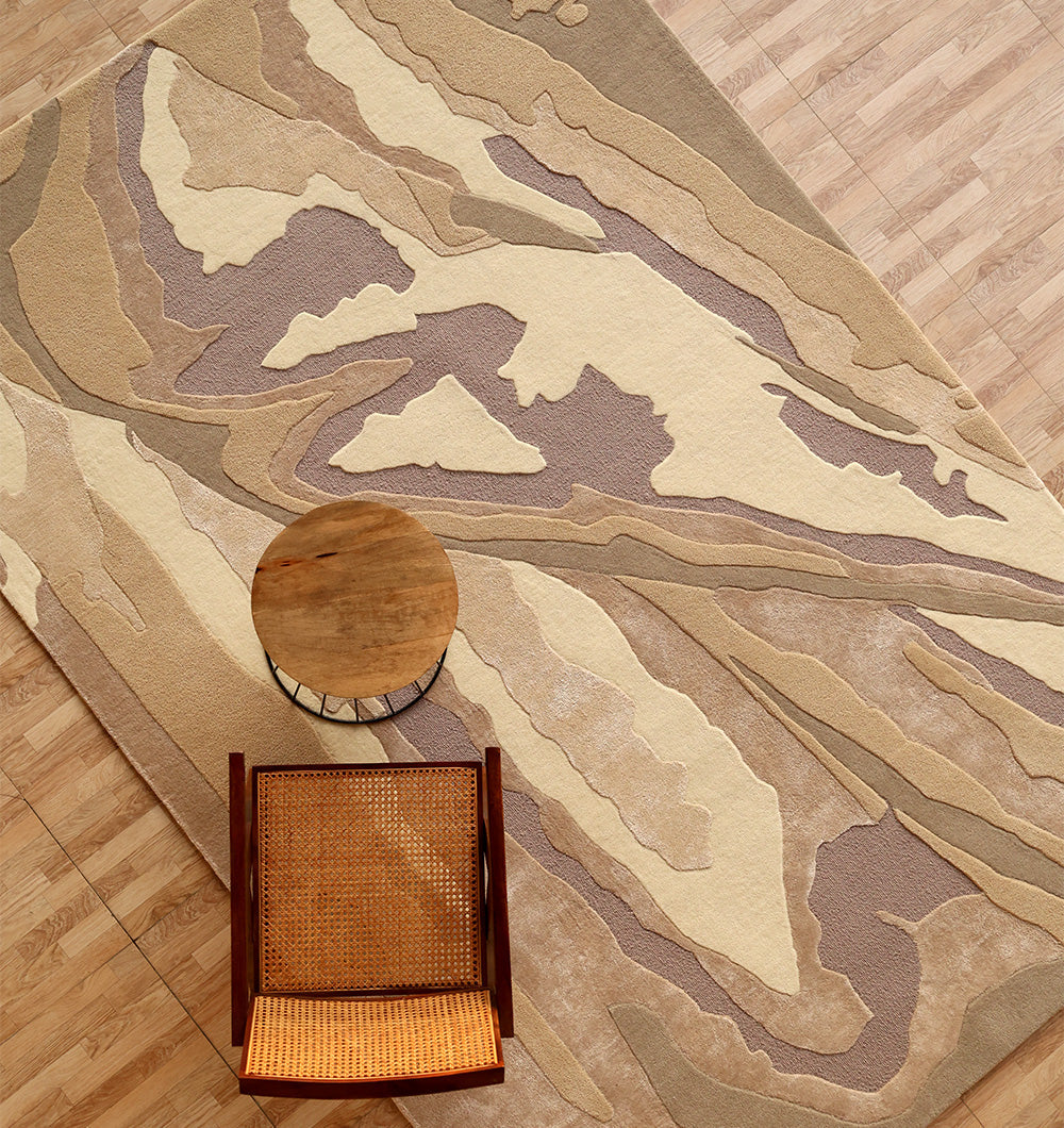 Abstract Wool & Viscose Handmade Carpet 200x300 – HTWV-179