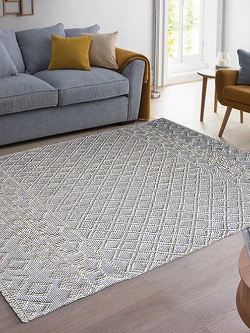 Wool & Cotton Woven Rug For Living Room Rug, Bedroom Rug, Floor Rug SRN-004