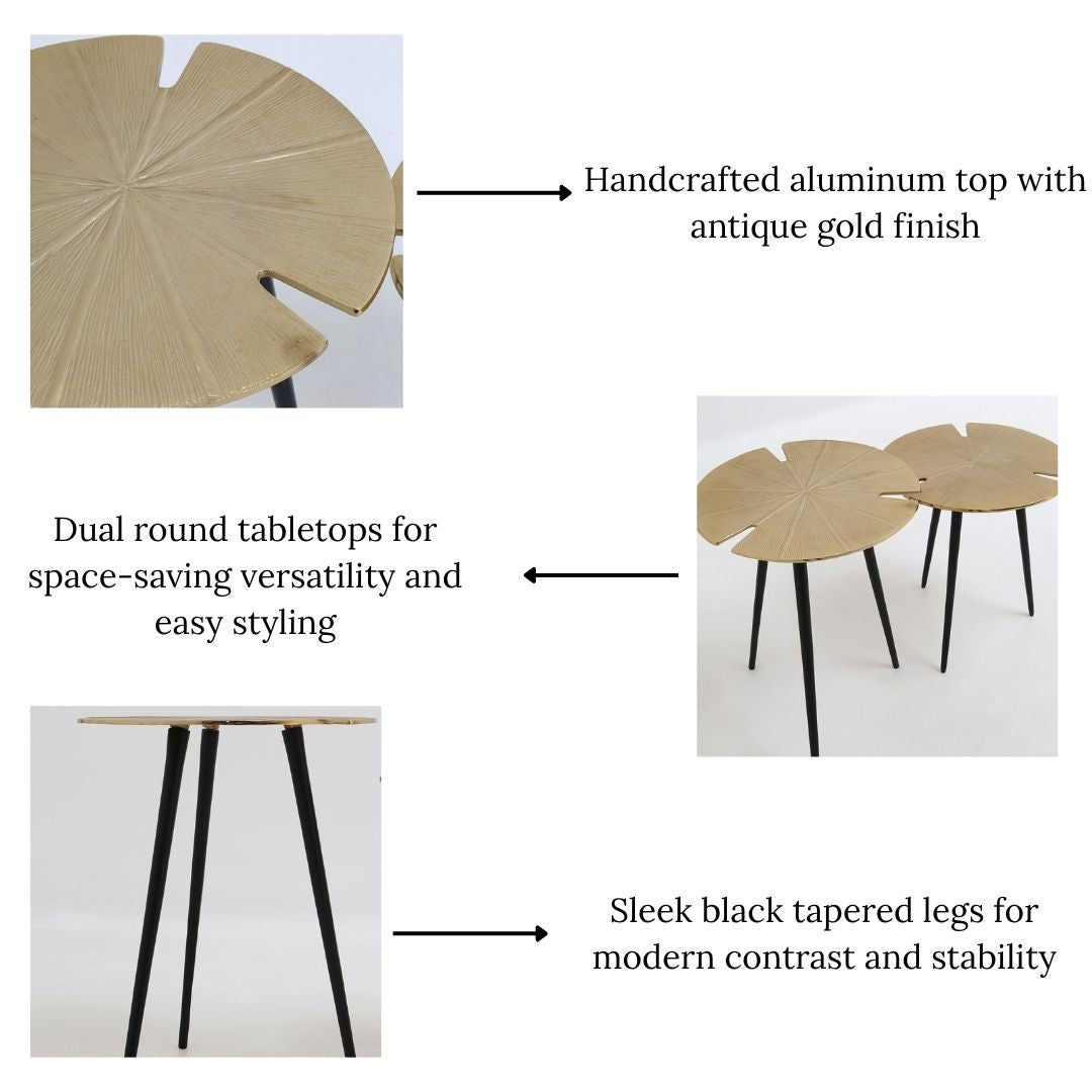 Graphic detailing the practical functionality and superior quality of the handmade 100% aluminum composition.