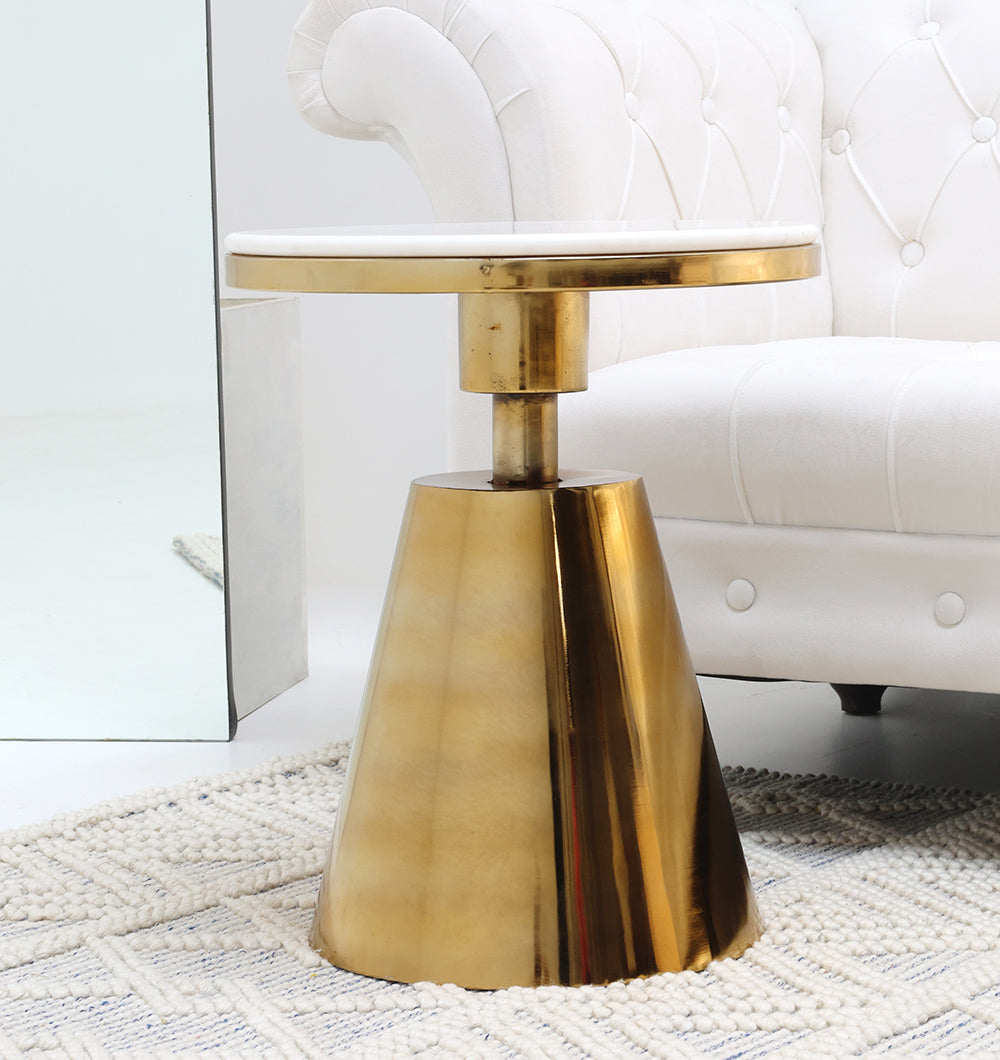 Aurelia Luxe Marble & Iron Accent Table