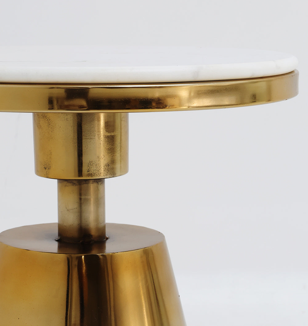 Aurelia Luxe Marble & Iron Accent Table