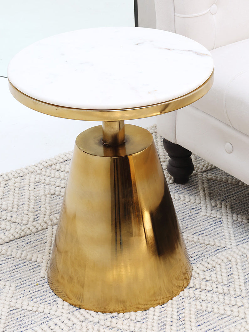 Aurelia Luxe Marble & Iron Accent Table