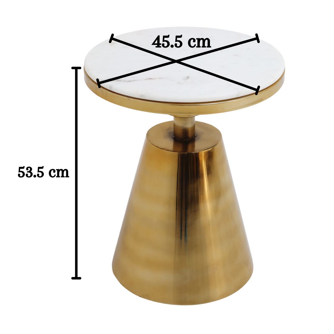 Aurelia Luxe Marble & Iron Accent Table