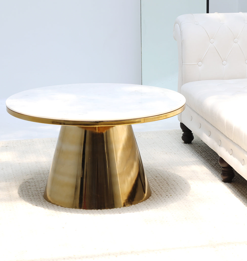 Aurelia Luxe Marble & Iron Accent Table