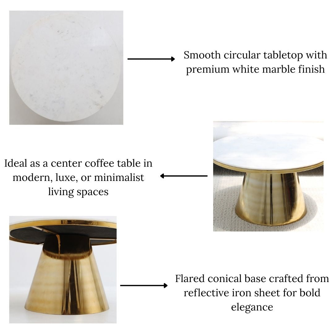 Aurelia Luxe Marble & Iron Accent Table