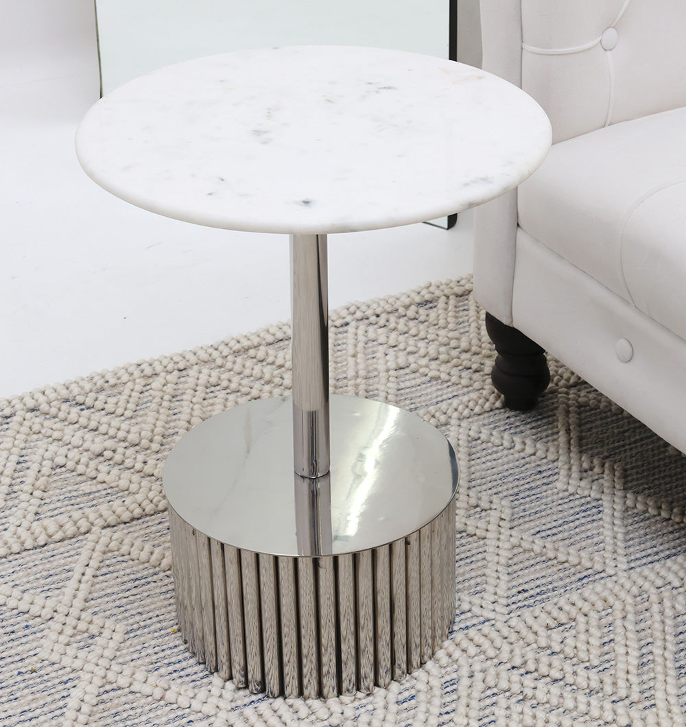 Luna Polished Marble & Steel Coffee Table.