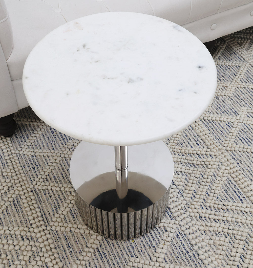 Luna Polished Marble & Steel Coffee Table.