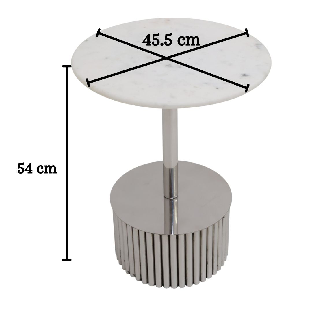 Luna Polished Marble & Steel Coffee Table.