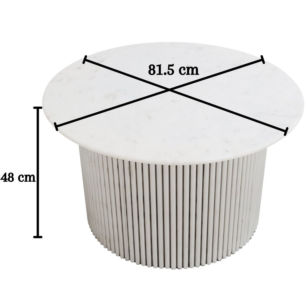 Luna Polished Marble & Steel Coffee Table.