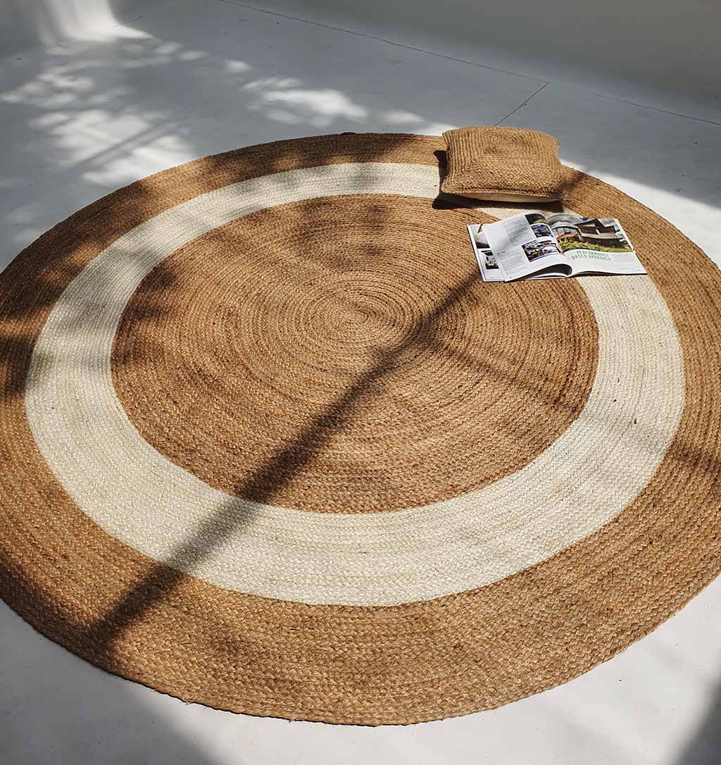 Jute Rug Natural And Bleach Round Carpet BR-008