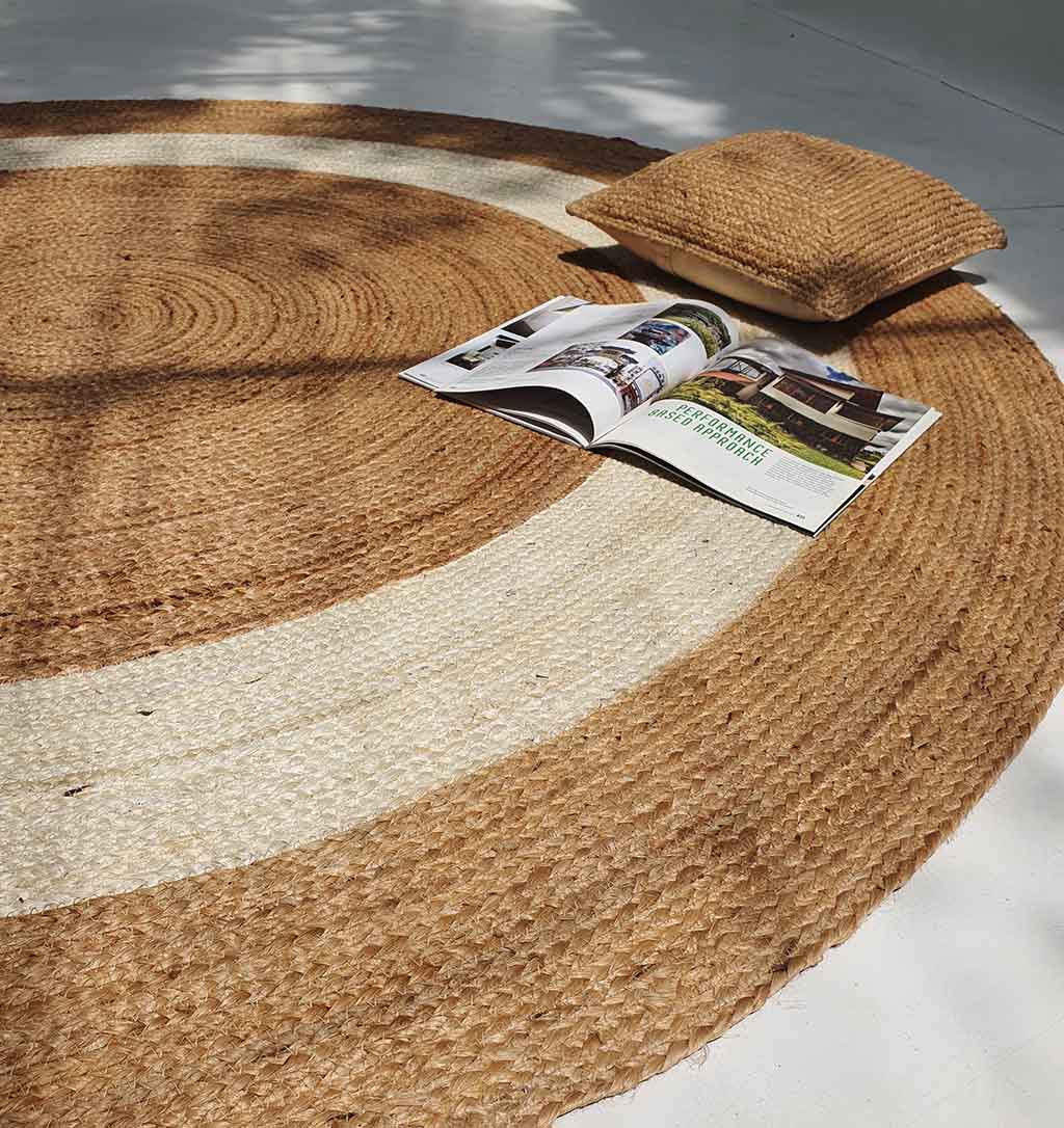 Jute Rug Natural And Bleach Round Carpet BR-008