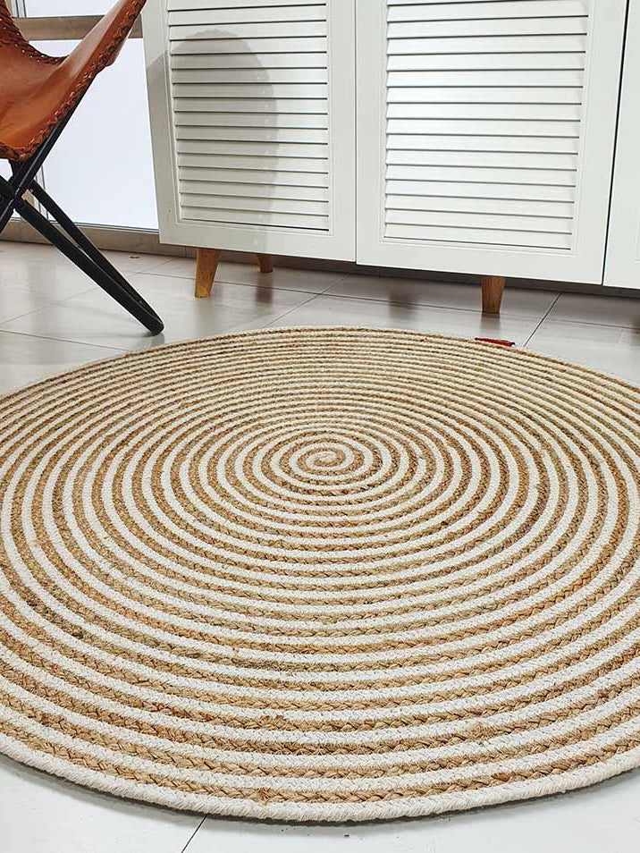 Jute Braided Rug Natural Round carpet BR-012