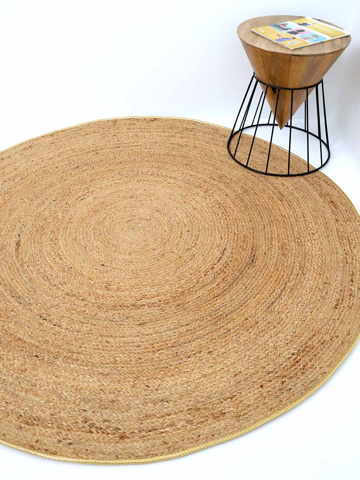Natural Jute Braided Rug With Lurex Rope BR-013