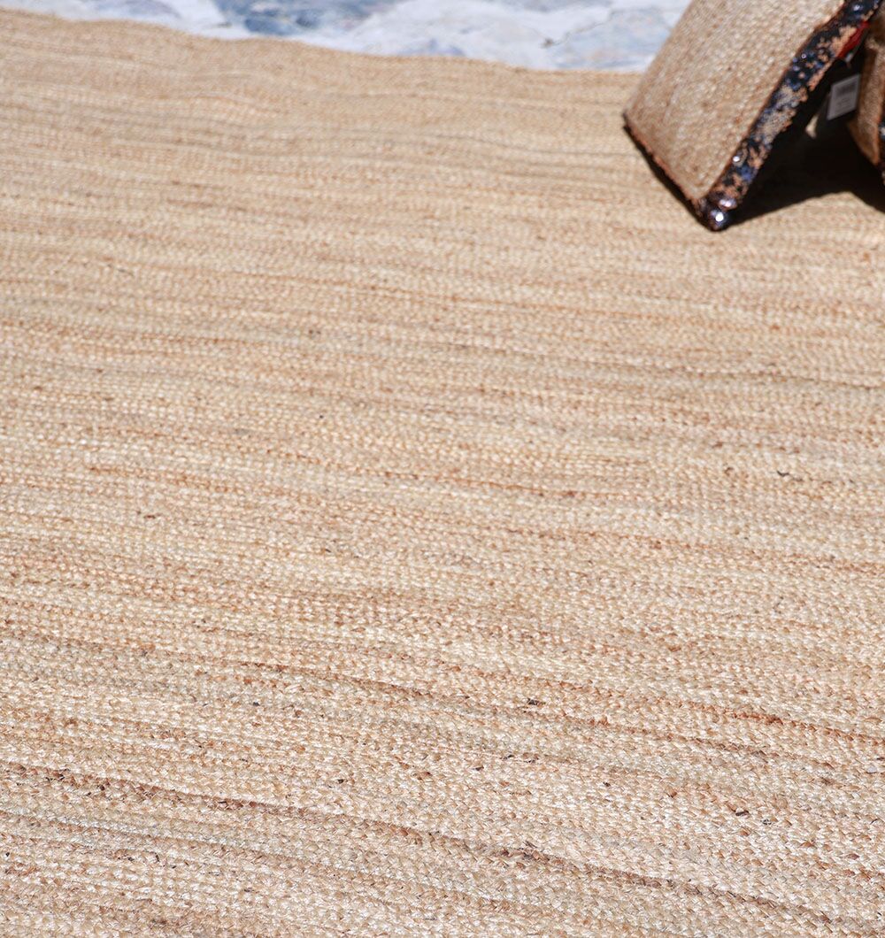 Handmade Natural Color Braided Jute Rug - BR 018