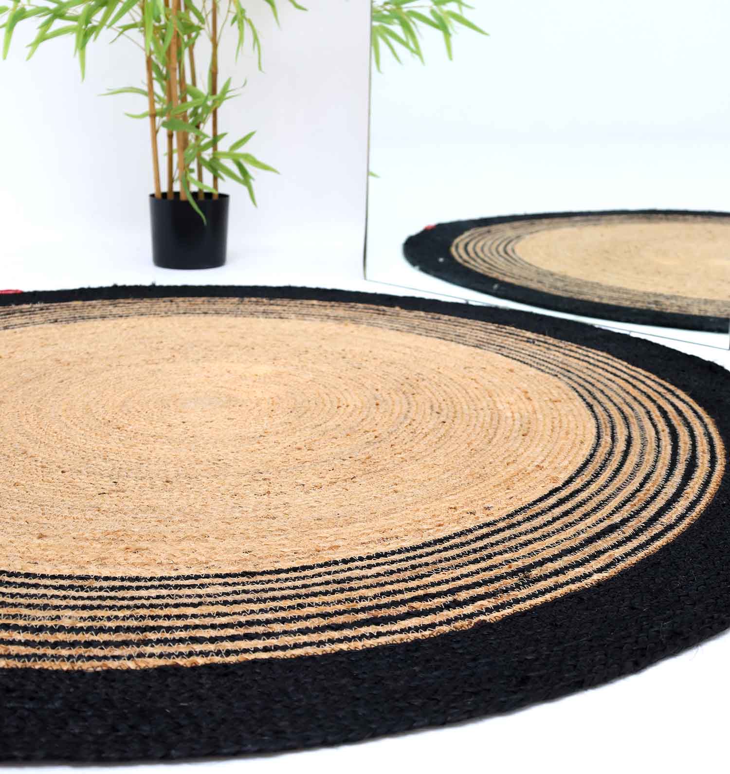 Luxurious Handmade Braided Jute Round Rug - BR 028 (90cm)