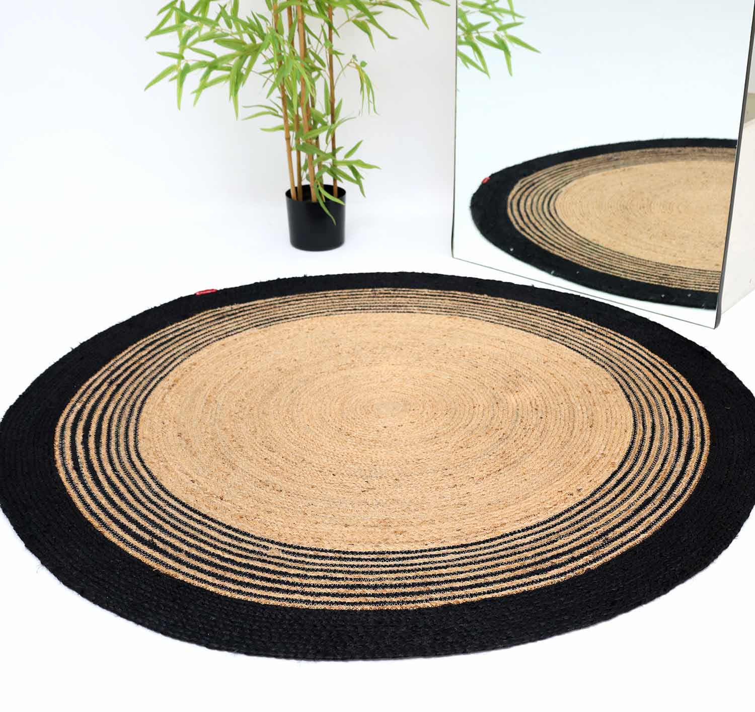 Luxurious Handmade Braided Jute Round Rug - BR 028 (90cm)