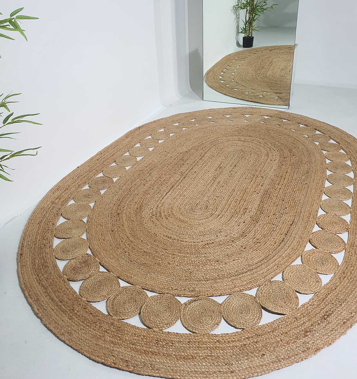 Beautiful Handmade Jute Floor Braided Rug - BR 032