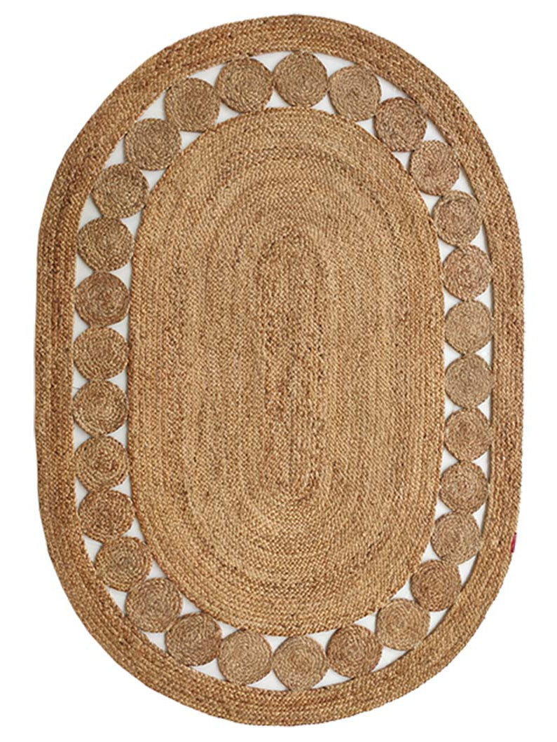 Oval Shaped Braided Jute Rug BR-032