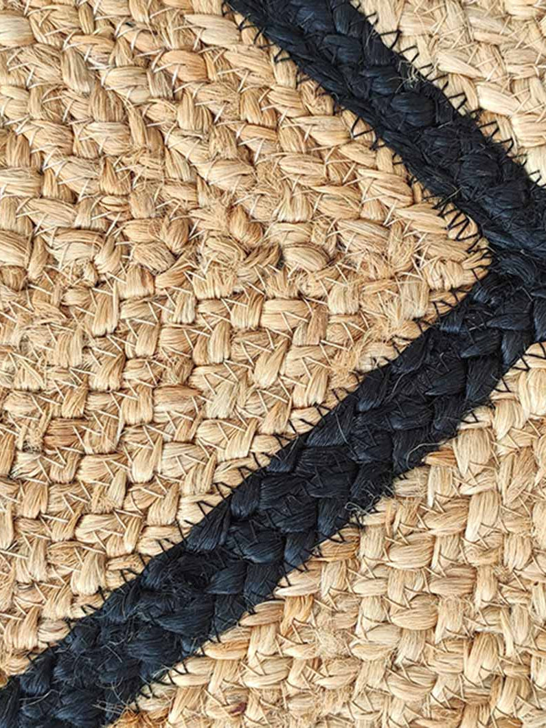 Jute Rectangular Rug Natural And Black BR-034