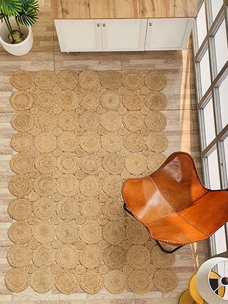 Handmade Circular Pattern Jute Rug BR-035