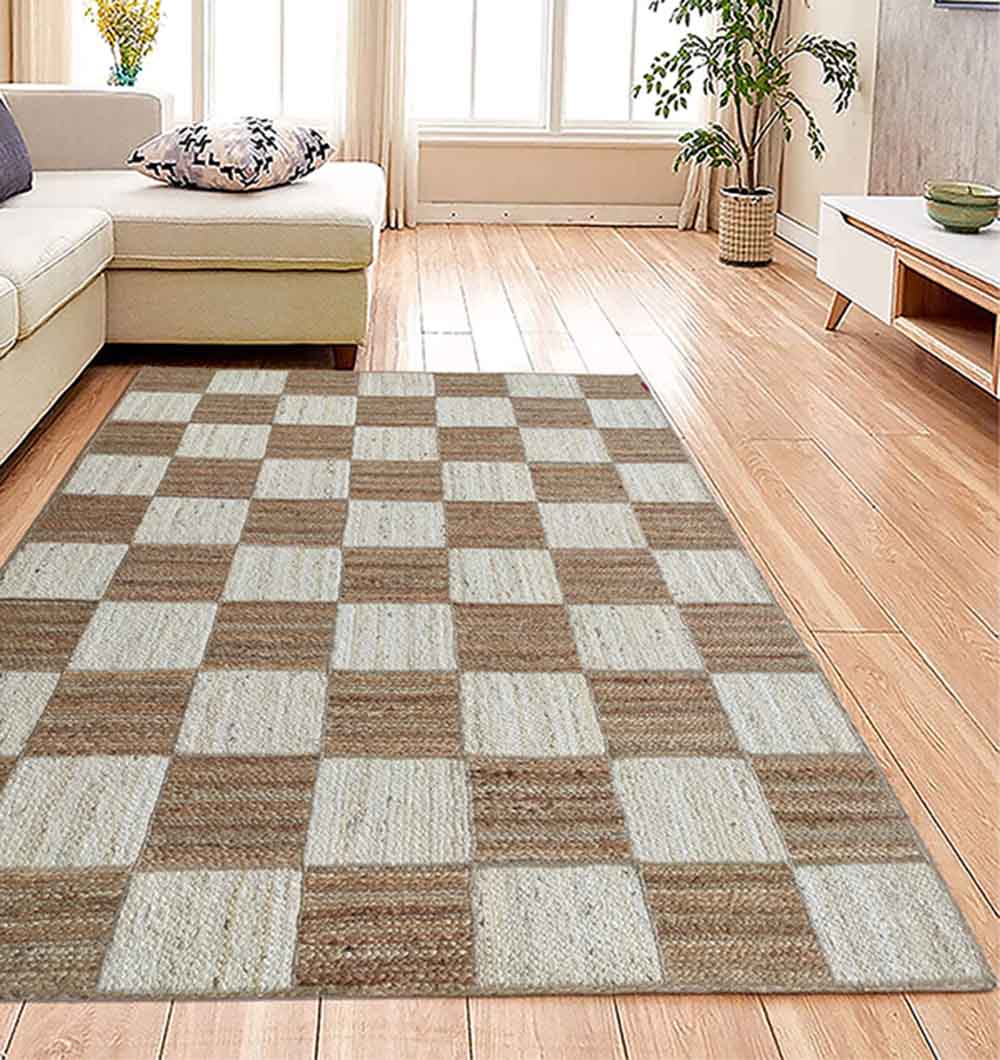 Natural Braided Jute Rug Natural & Bleach BR-037