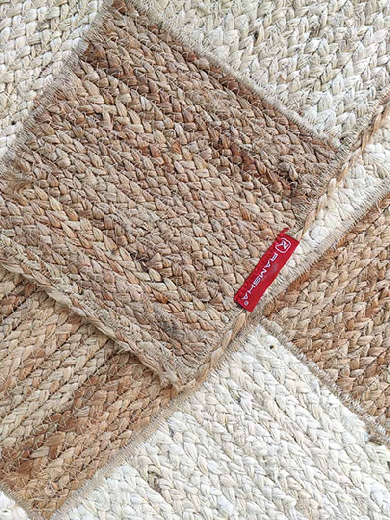 Natural Braided Jute Rug Natural & Bleach BR-037