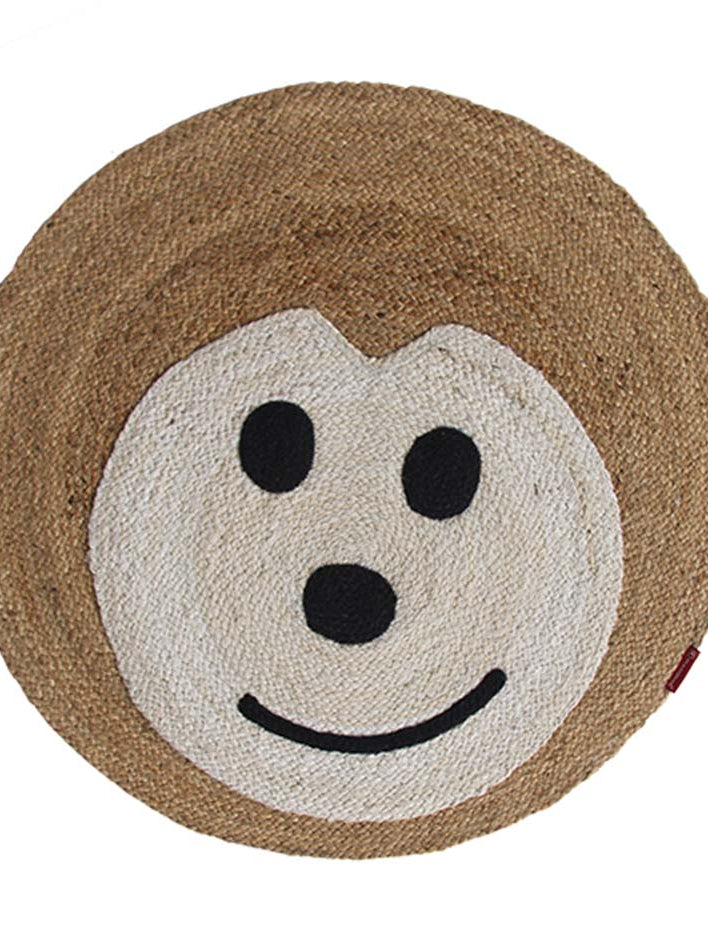 Monkey Shaped Jute Braided Rug kids Rug BR-049