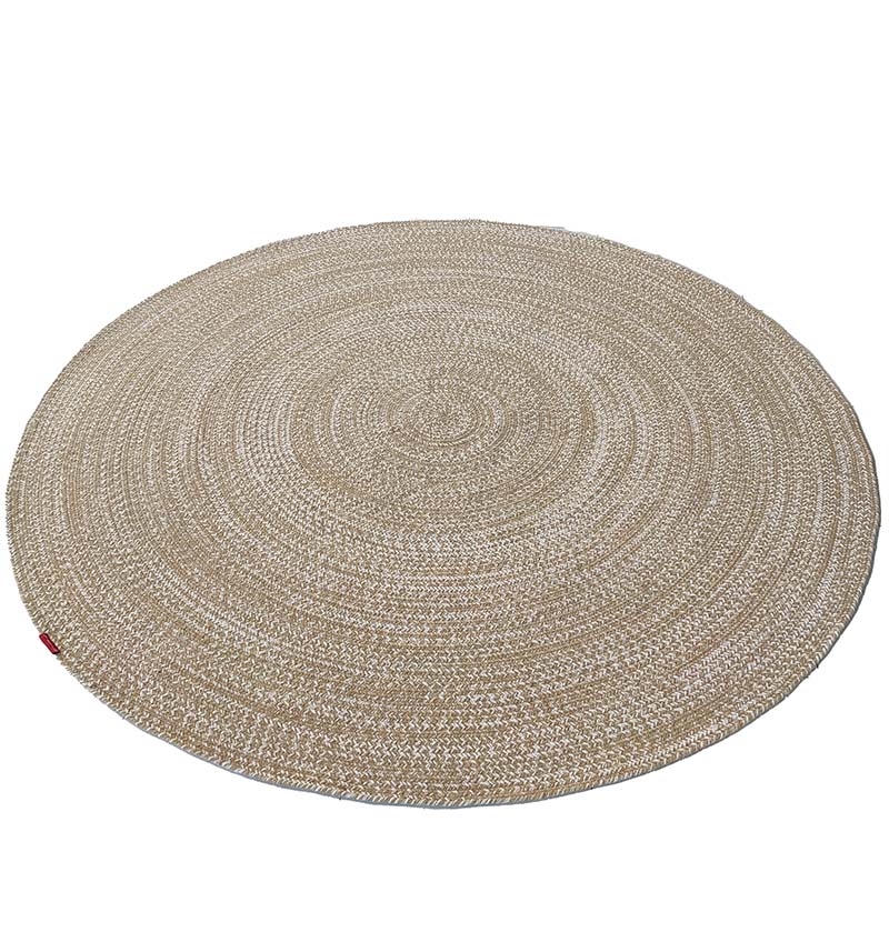 Handmade Natural Color Round Wool Rug BR-051